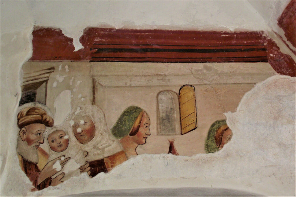 Visita guidata - La Disciplina di San Cristoforo Particolare dell'affresco della Nascita della Vergine nella Disciplina di San Cristoforo a Mompiano