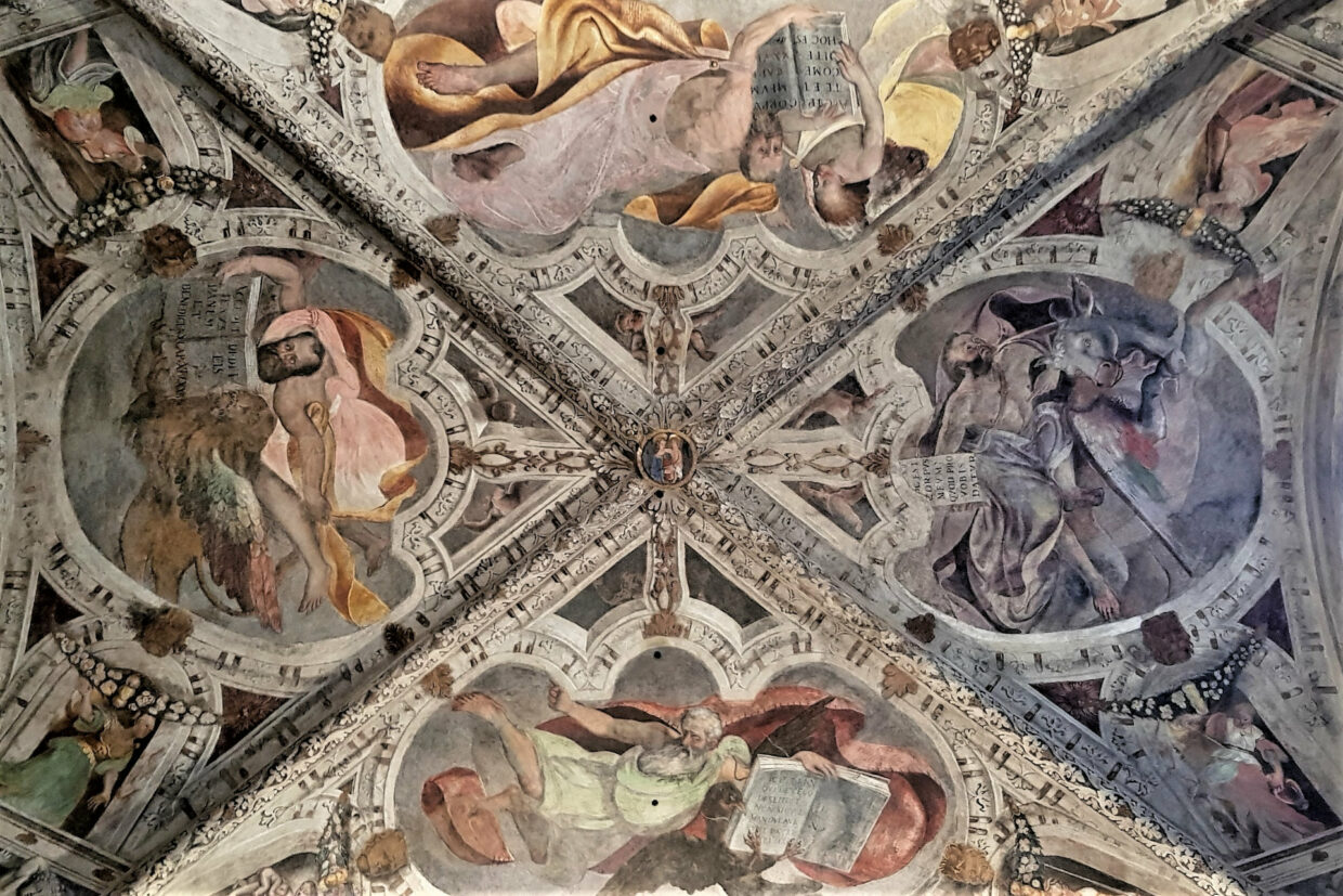 Visita guidata - La chiesa di S. Cristo Affreschi con i quattro evangelisti sulla volta della chiesa di San Cristo a Brescia
