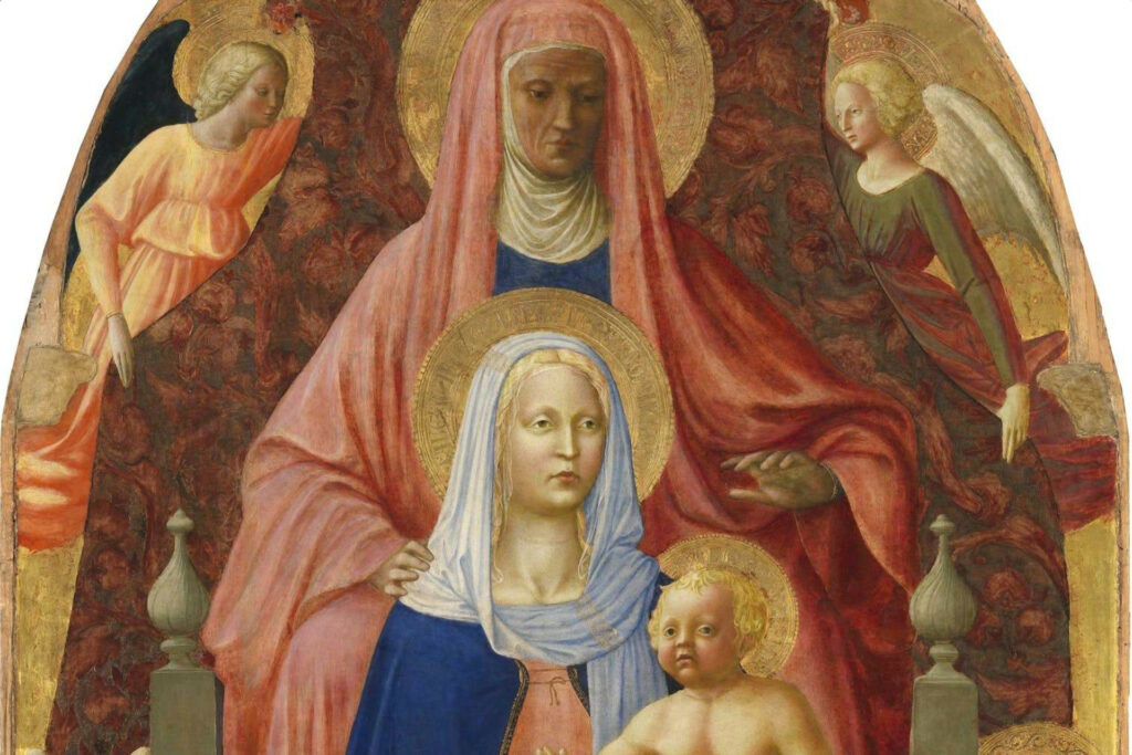 Visita online - Verso il 2023: la Metterza tra Brescia e Bergamo Particolare della Sant'Anna Metterza di Masaccio che si trova negli Uffizi di Firenze