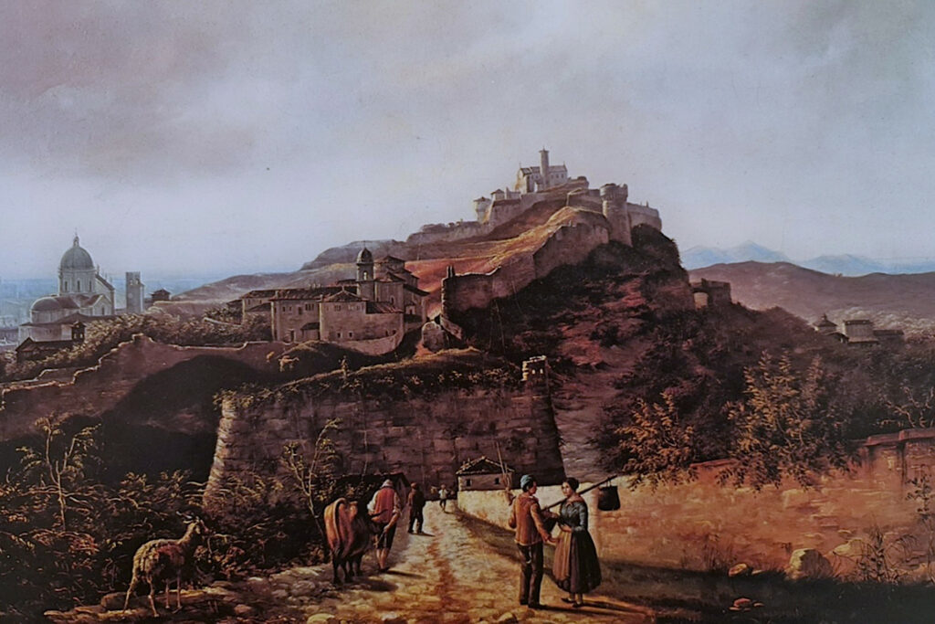 Visita guidata - Il Castello di Brescia e i suoi musei Veduta ottocentesca di Brescia del pittore Luigi BasilettiBasiletti