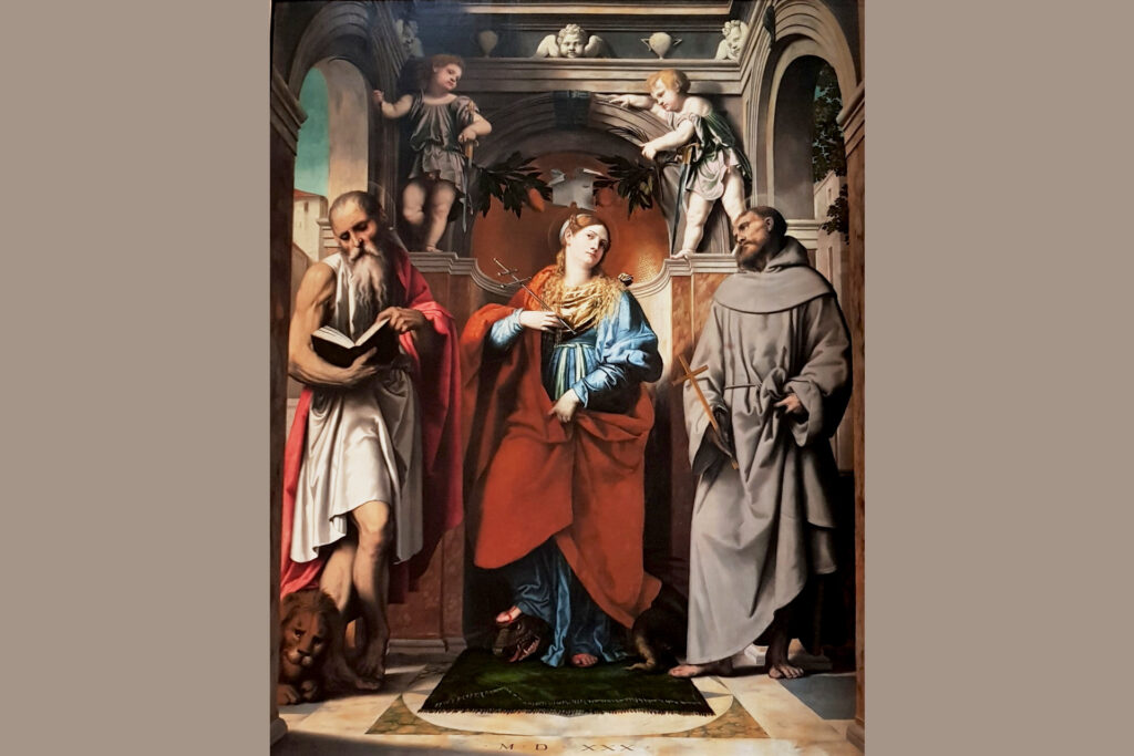 Visita guidata - Il convento di S. Francesco a Brescia Fotografia della Pala si Santa Margherita del Moretto