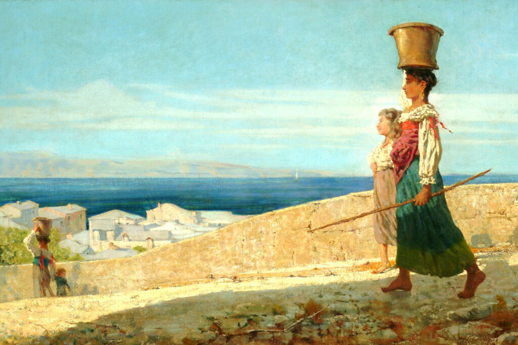 Visita guidata - Mostra: I Macchiaioli Acquaiole a La Spezia di Telemaco Signorini, 1862, particolare.