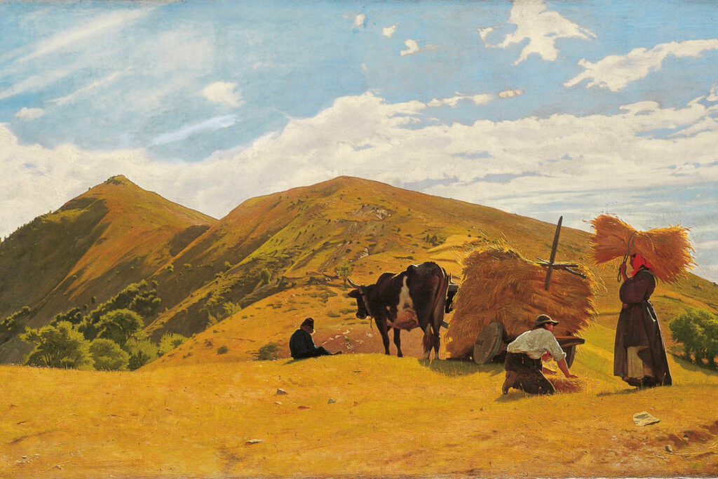 Visita guidata - Mostra: I Macchiaioli La mietitura del grano a San Marcello di Odoardo Borrani, 1861, particolare.