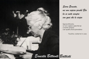 Visita guidata - Vite straordinarie di donne bresciane Fotografia di Ernesta Bittanti Battisti alla sua sua scrivania